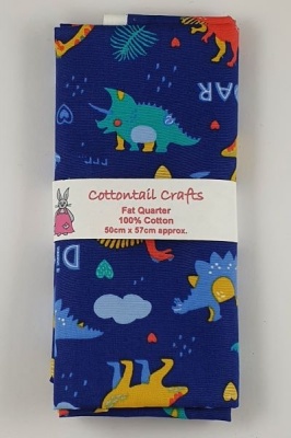 Fat Quarter - CP796 Dinosaurs - Royal